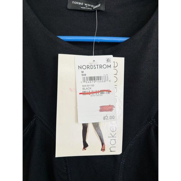 NWT Naked Wardrobe Cut the Butter Bodysuit Size M Black Long Sleeve Cut-Out - Picture 8 of 8